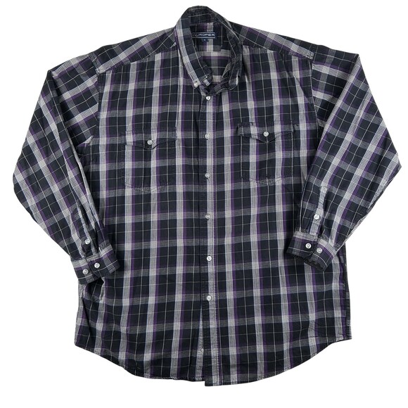 Roper Other - Roper Shirt Mens XL Black Plaid Long Sleeve Button Down Western Casual Western